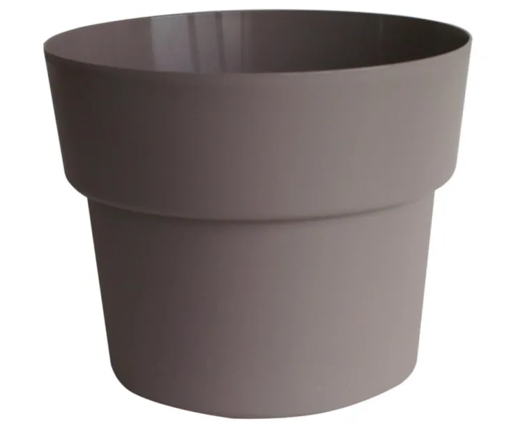 Pot en plastique recyclé taupe Cocoripot 2 L - Ø 17 x H 12 cm