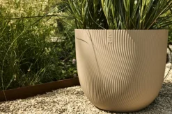 Pot en polypropylène beige champignon Elho Sereh Round - Ø 47 x 40,1 cm