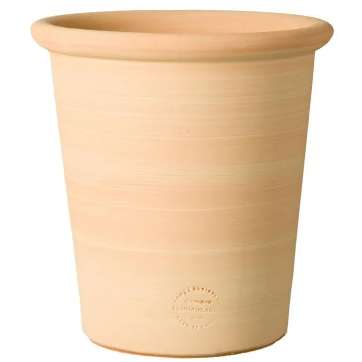 Pot en terre cuite claire Terrablanca Tubo S/3 - Ø 30 x H 32 cm