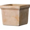 Pot en terre cuite coloris Terre rosée Deroma Quadro mini Siena Toscana - 11x 11 x 9,6 cm