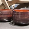 Pot en terre cuite émaillée marron Châtaigne Les Poteries d’Albi Le Liseré - Ø 25 x H 19 cm