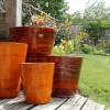 Pot en terre cuite émaillée orange Savane Les Poteries d’Albi Sydney - Ø 33 x H 35 cm