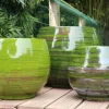Pot en terre émaillée vert Forêt Les Poteries d'Albi Bahia - Ø 25 x H 31 cm