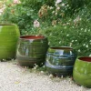 Pot en terre émaillée vert Forêt Les Poteries d'Albi Cancale - Ø 14 x H 14 cm
