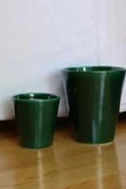 Pot en terre émaillée vert Jade Les Poteries d’Albi Odyssée - Ø 23 x H 21 cm