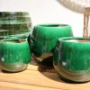 Pot en terre émaillée vert Jade Les Poteries d'Albi Cancale - Ø 25 x H 27 cm