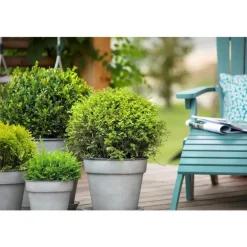 Pot horticole en acier peint gris clair Ø 22 x H 20 cm