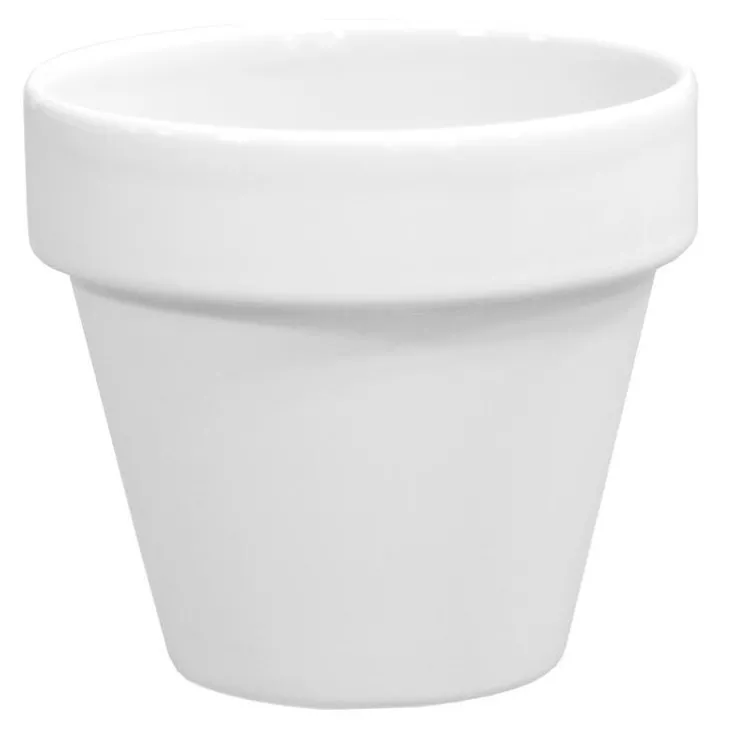 Pot horticole en terre cuite émaillée Blanc - D10 x H8.5