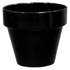 Pot horticole en terre cuite émaillée Noir – D25 x H23