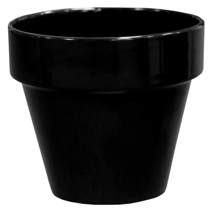Pot horticole en terre cuite émaillée Noir – D25 x H23