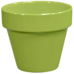 Pot horticole émaillé moutarde Ø 25 x H 22 cm