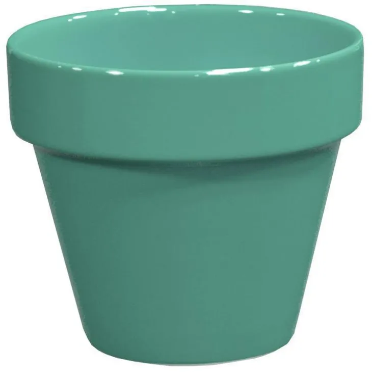 Pot horticole émaillé vert amande Ø 25 x H 22 cm