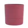 Pot rond à réserve d’eau en polypropylène rose Terra Eda Aquaduo - Ø 14,3 x H 14,3 cm