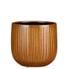 Pot rond Edelman Hollande cannelé ocre Pablo – Ø 21 x H 19 cm