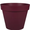 Pot rond en plastique rouge Bourgogne Eda Toscane 43 L - Ø 48 x H 40 cm