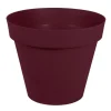 Pot rond en polypropylène rouge Bourgogne Eda Toscane 170 L - Ø 79 x H 66 cm