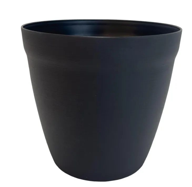 Pot rond lilo Poetic botanic® coloris gris en plastique recyclé 11,7 L - Ø 30 cm
