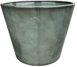 Pot évasé coloris gris en métal recyclé - 27 x 27 x 22 cm