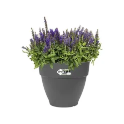 Pot vibia campana rond Elho de 41 L coloris noir Ø 40 x H 33 cm