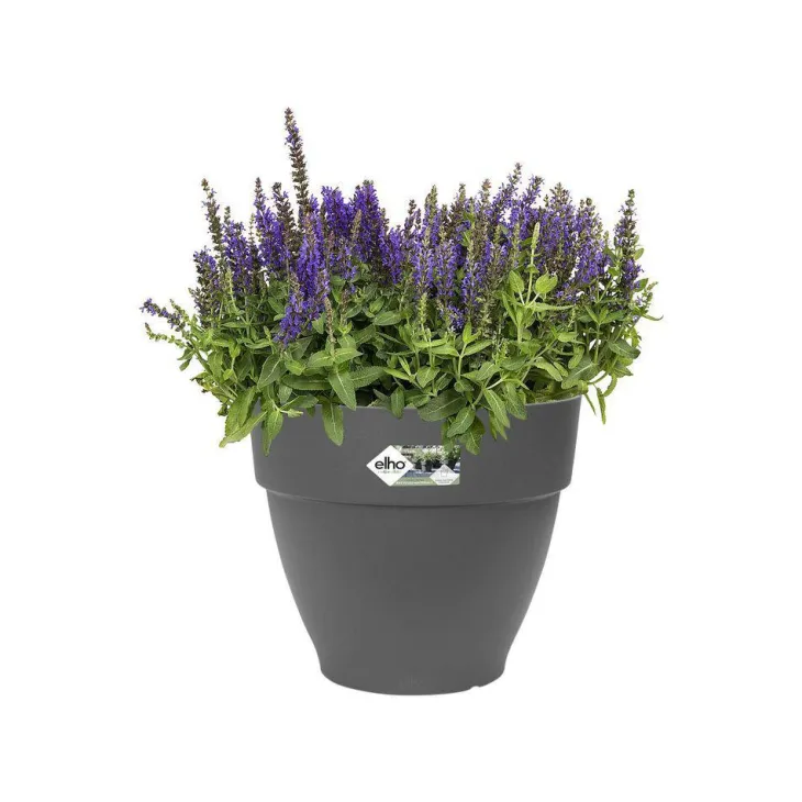 Pot vibia campana rond Elho de 41 L coloris noir Ø 40 x H 33 cm