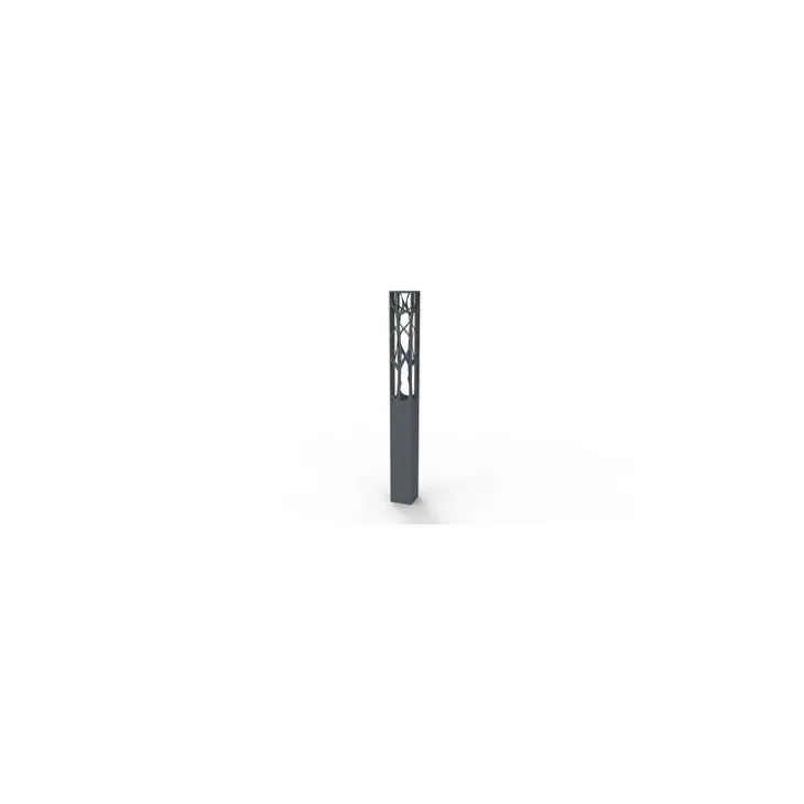 Poteau déco végétal anthracite 74 cm