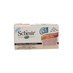 Pâtée pour chat Schesir au Thon et Saumon Pack de 6 boites de 50 g