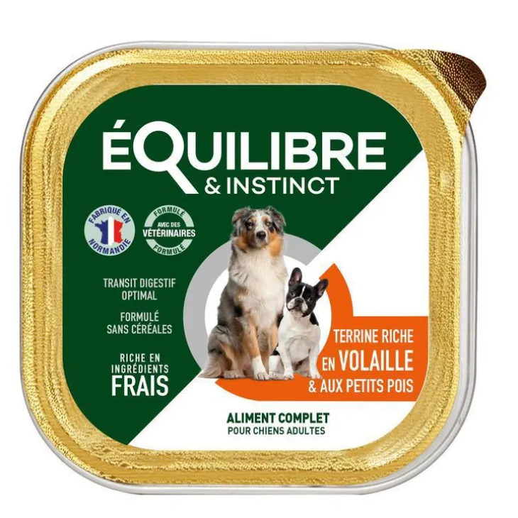 Pâtée pour chien volaille pois en barquette de 300 g