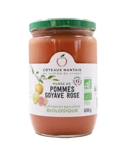 Purée de pommes goyave rose bio Côteaux du Nantais - 630 g