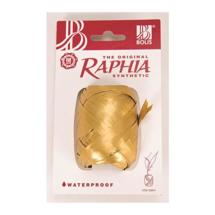 Raphia synthétique or - 13 mm x 20 m
