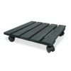 Roule-plante carré en bois gris anthracite Louis Moulin Basics - 37,5 x 37,5 cm