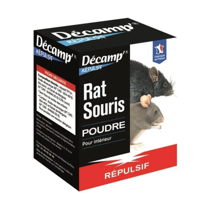 Répulsif rats et souris 250 g en poudre 6x10x12,5 cm