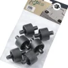 Sachet de 6 roulettes noires en plastique Deroma