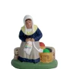 Santon pour crèche tricoteuse assise blanc - 7 cm