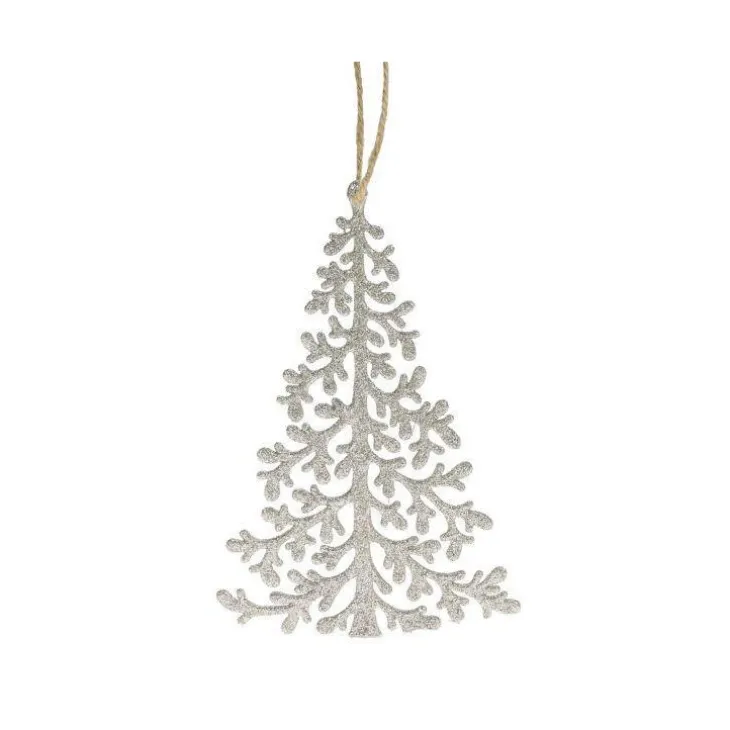 Sapin avec paillettes en fibre de bois naturel Weiste - 14 cm