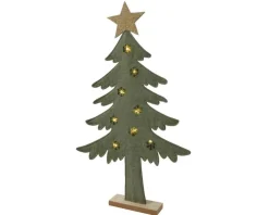 Sapin décoré en feutrine vert - 32 x 5 x 58 cm