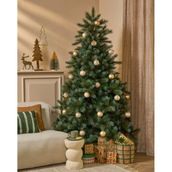 Sapin de Noël artificiel bleu givré Wyoming