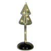 Sapin en verre vert avec micro LED blanc chaud fixe pour intérieur - Ø 9 x H 24 cm