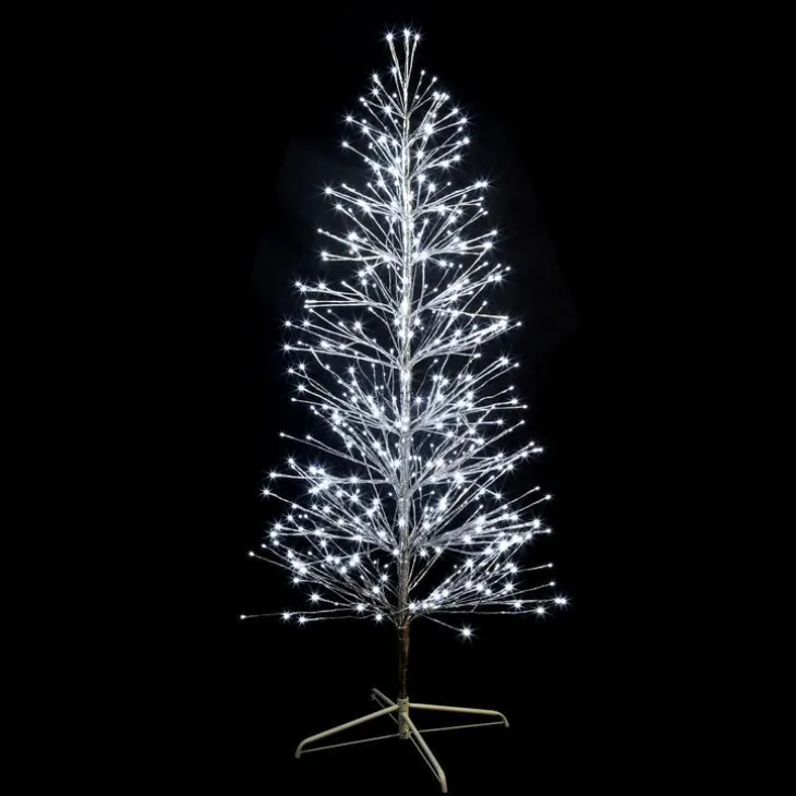 Sapin lumineux LED branches à lumière blanc pétillant sur secteur - 1,80 m