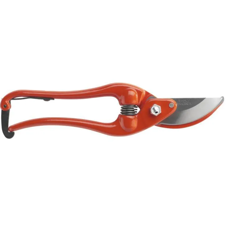 Sécateur professionnel fer forgé et tête large orange - 23 cm