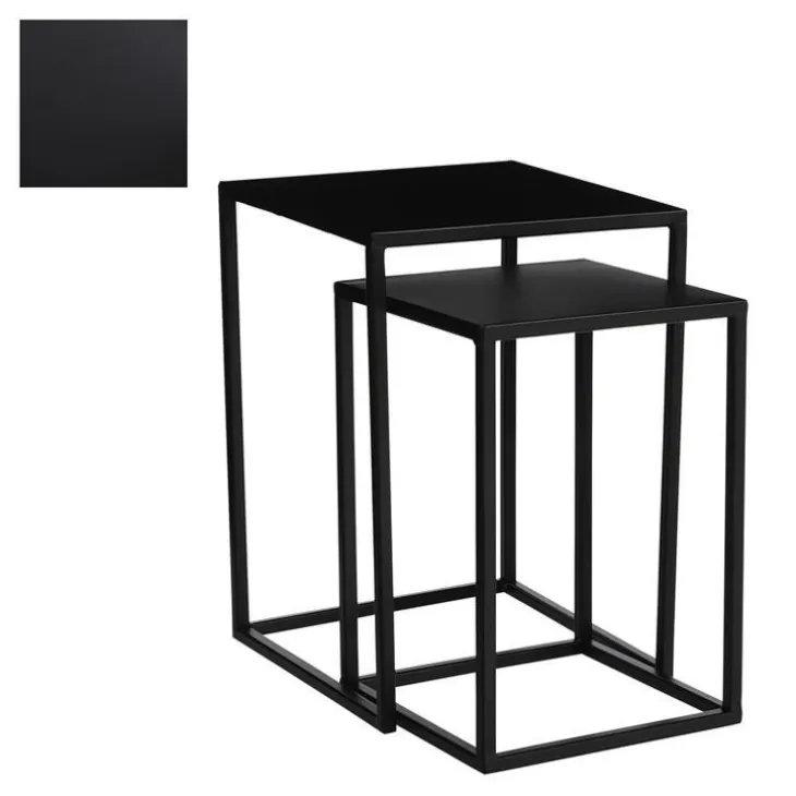 Sellette carrée en métal noir Goa taille 1 - 25 x 25 x 36 cm