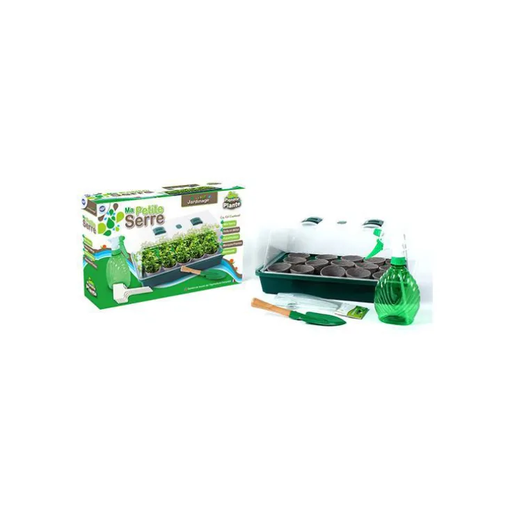Serre de 15 pots et semences avec accessoires 38x24x18 cm