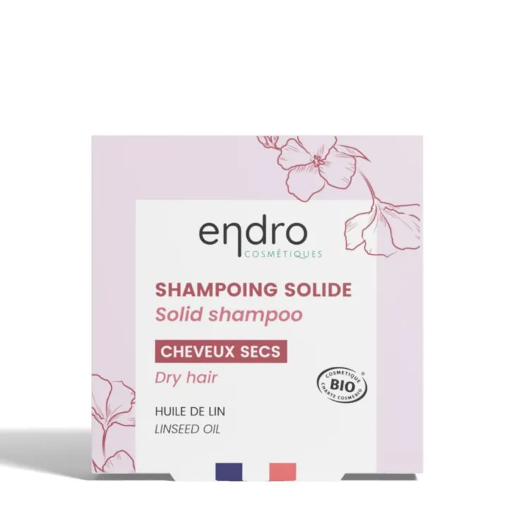 Shampooing solide bio pour cheveux secs Endro Granit rose - 100 g