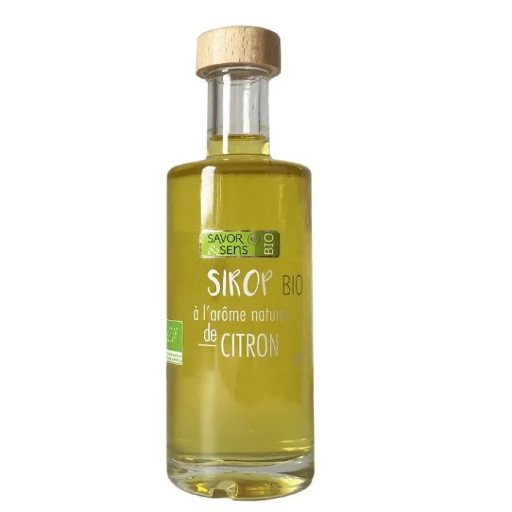 Sirop arôme naturel de citron Bio Savor & Sens - Bouteille 25 cl
