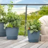 Soucoupe bleu jean pour pot Poetic Joy 25 - Ø 18,7 x H 2,4 cm