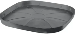 Soucoupe carrée en plastique recyclé gris Deroma Origin Grigio - 24 x 24 x 2,25 cm