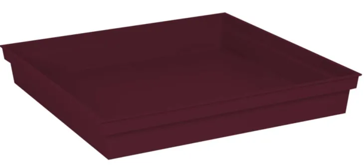 Soucoupe carrée en plastique rouge Bourgogne Eda Toscane - 40 x 40 cm