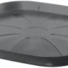 Soucoupe carrée en plastique recyclé gris Deroma Origin Grigio - 32 x 32 x 2,8 cm