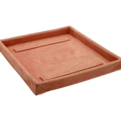 Soucoupe carrée en terre cuite Anticomestiere - 27,7 x 27,7 cm