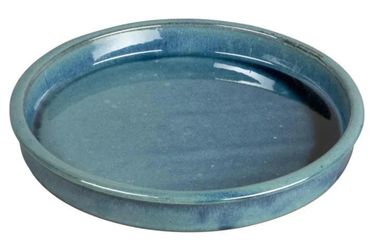 Soucoupe en grès émaillé bleu turquoise Passion for Pottery Shanghaï - Ø 30 cm