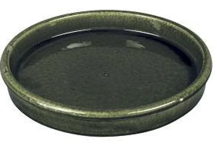 Soucoupe en grès émaillé Dripping vert Passion for Pottery Shanghaï - Ø 40 cm